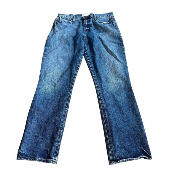 Frame Le High Straight Kenmore Medium Wash Denim Jeans Cotton Size 28 Women's - Picture 1 of 11